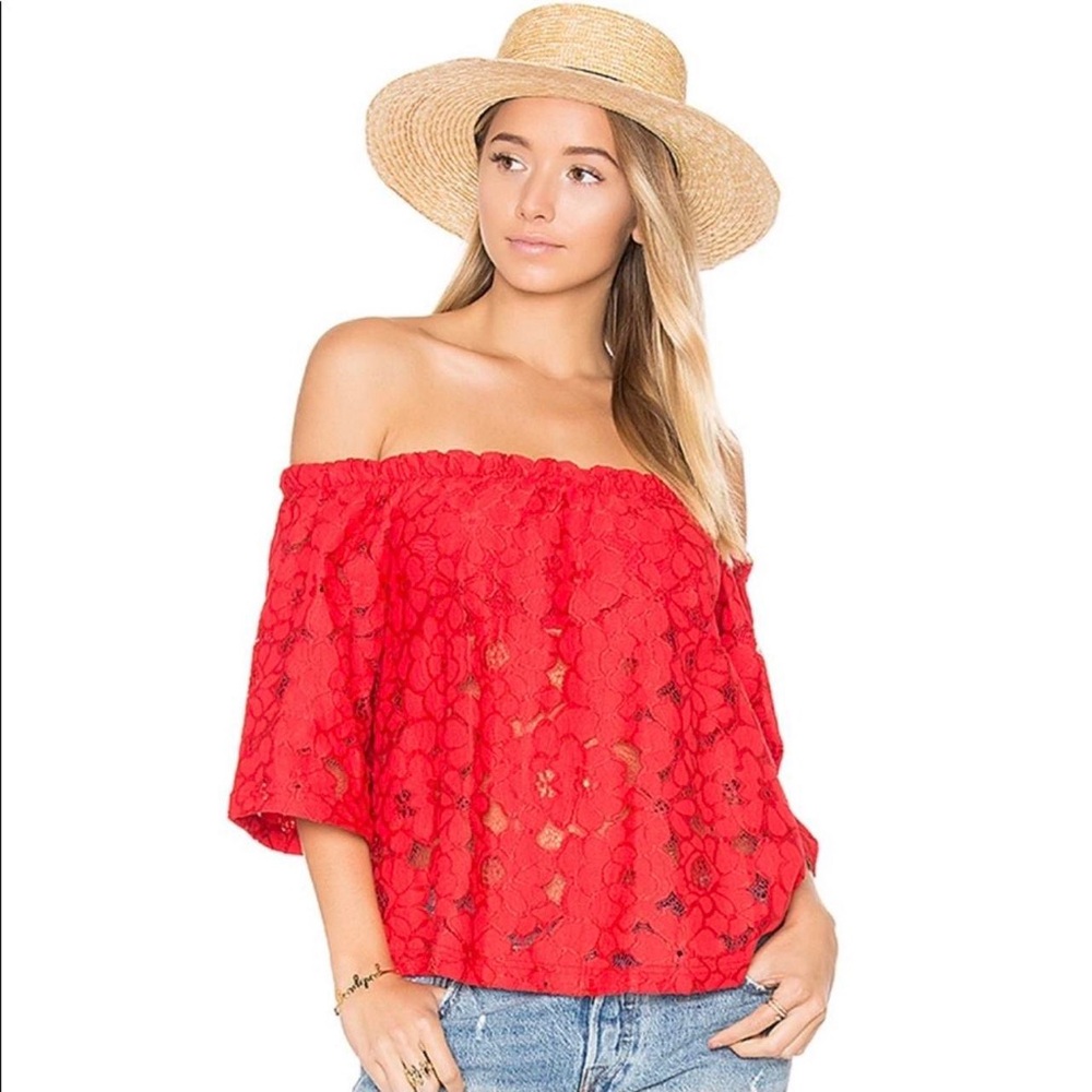 Jack by BB Dakota Oregano Top Size L in Rococo Red ❣️